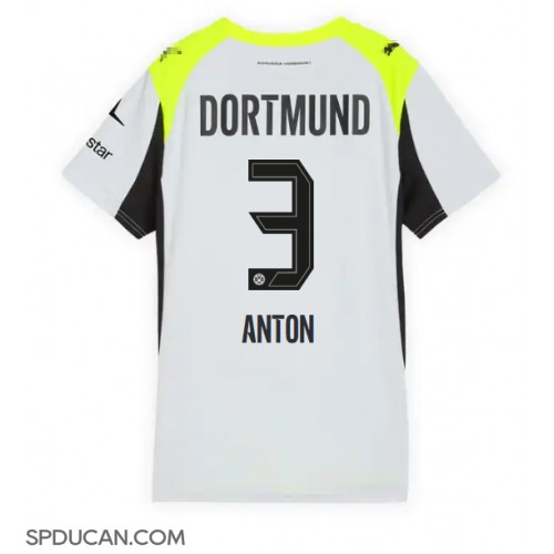 Zenski Nogometni Dres Borussia Dortmund Waldemar Anton #3 Gostujuci 2025-26 Kratak Rukav